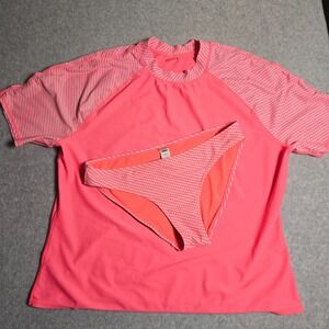 Old Navy Two Piece Crew Neck Shirt XXL Bikini Bottom M Swim Beach Resort Vacay